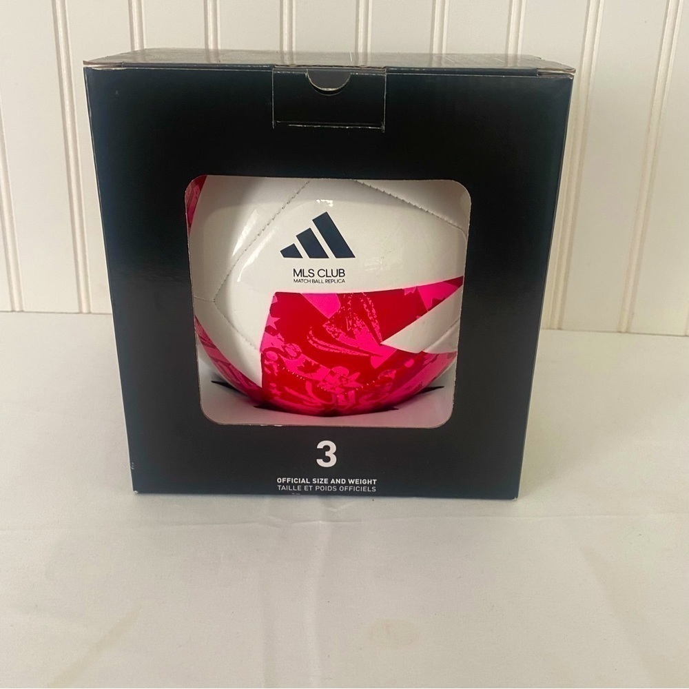 Adidas MLS Club Soccer Ball Size 3 White / Red / Pink New With Box